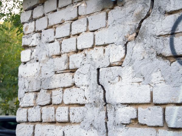 Cracked Brick Wall Repair in Longwood