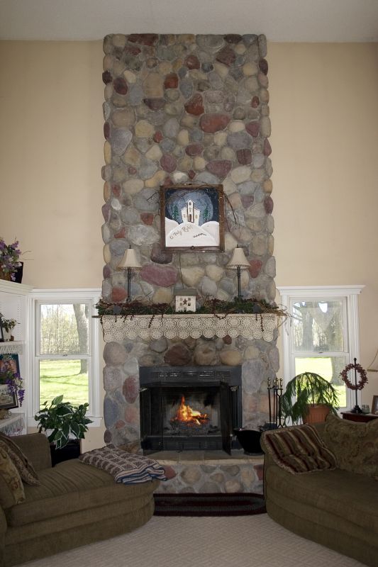 Completed Stone Fireplace